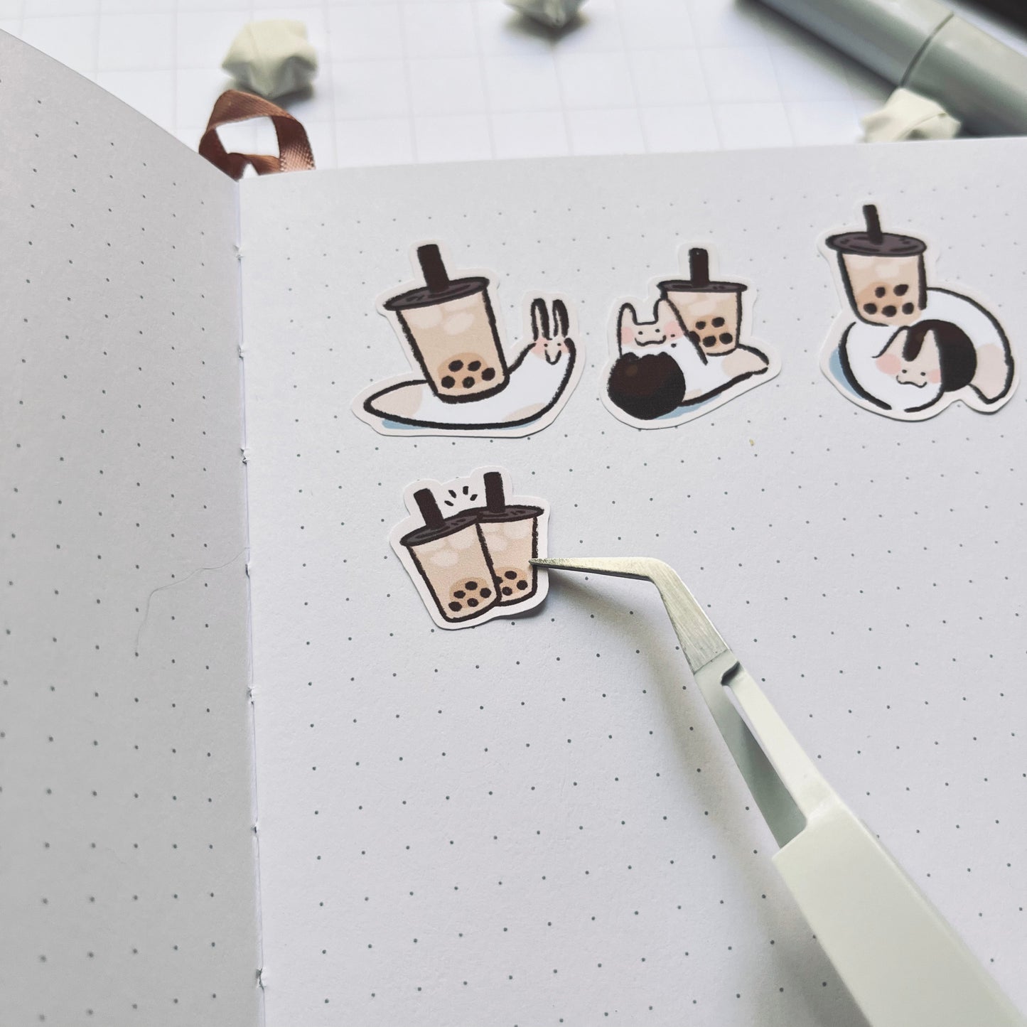 Boba Snail Sticker Sheet