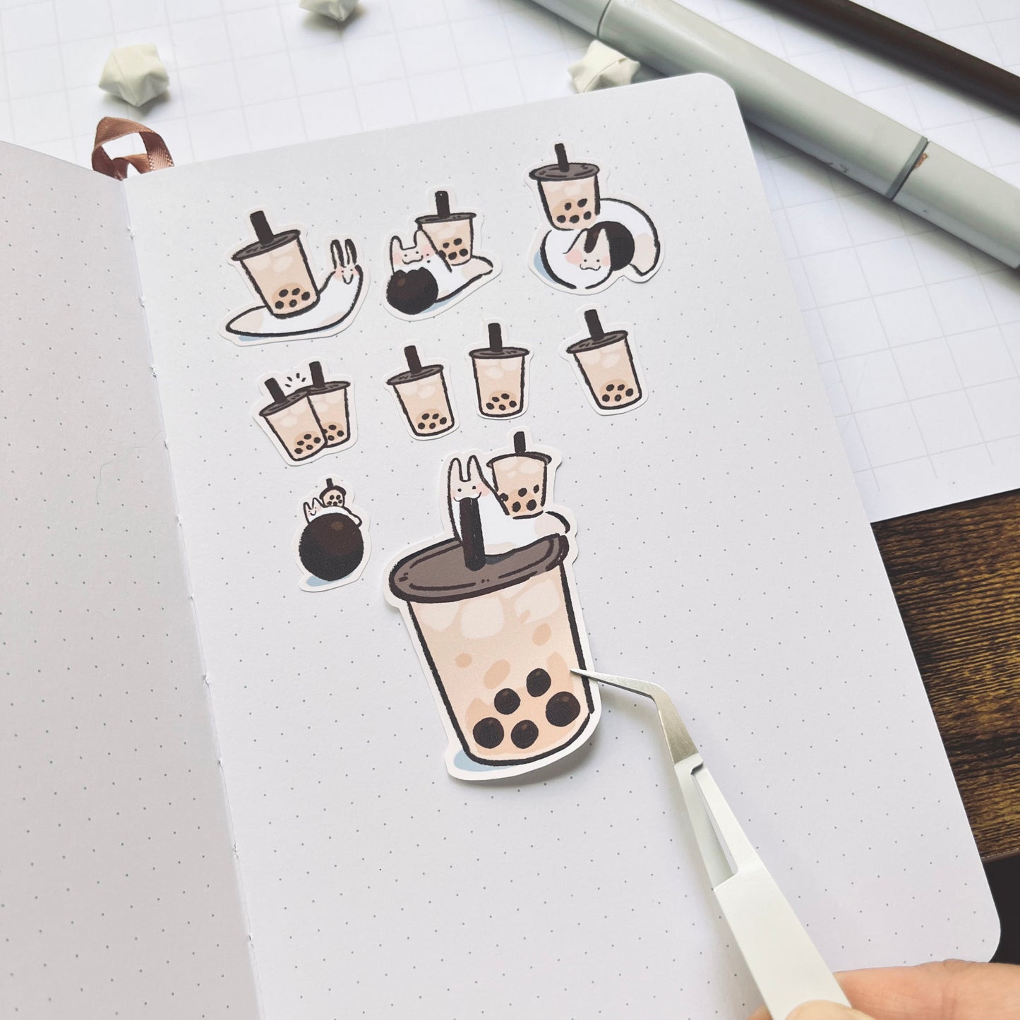Boba Snail Sticker Sheet