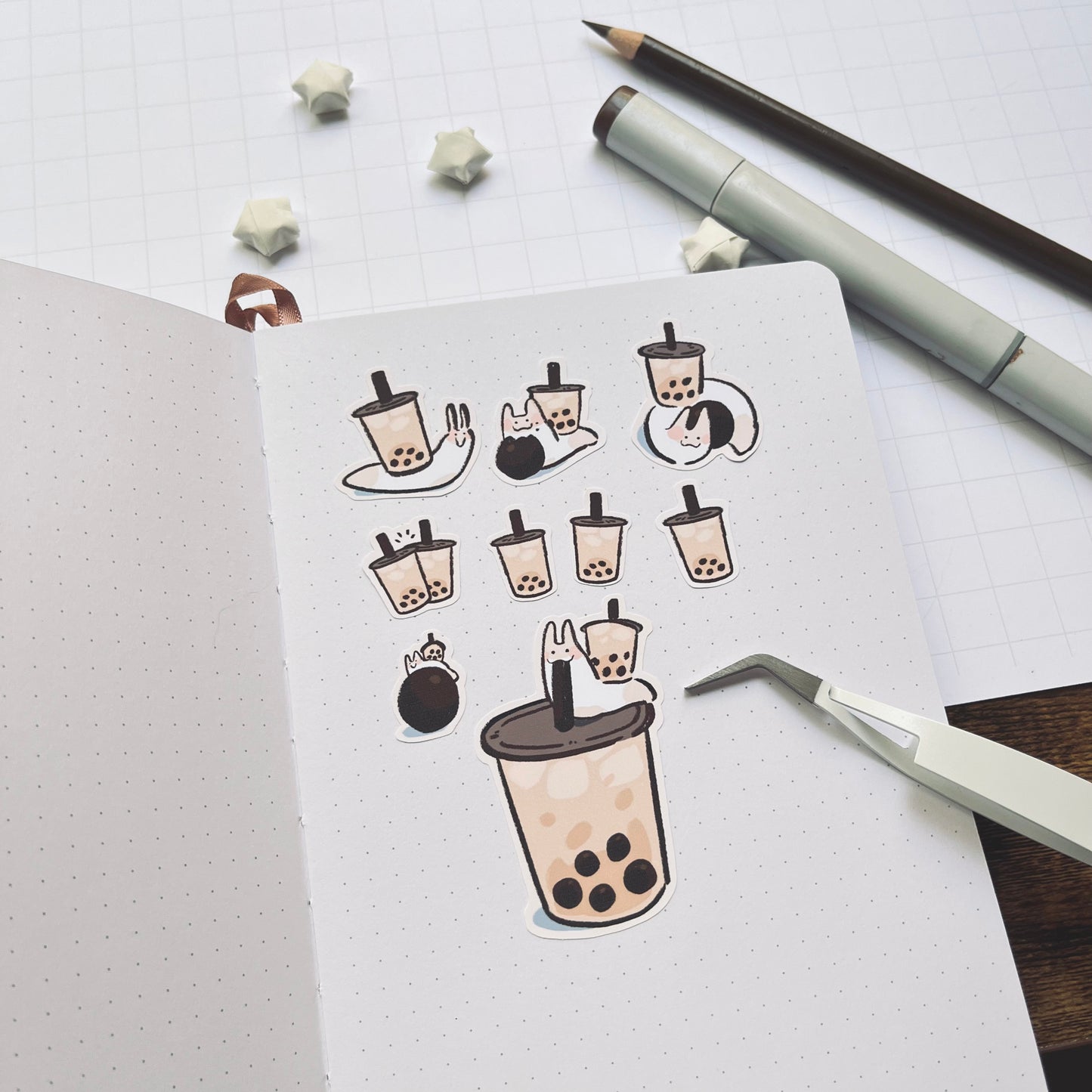Boba Snail Sticker Sheet