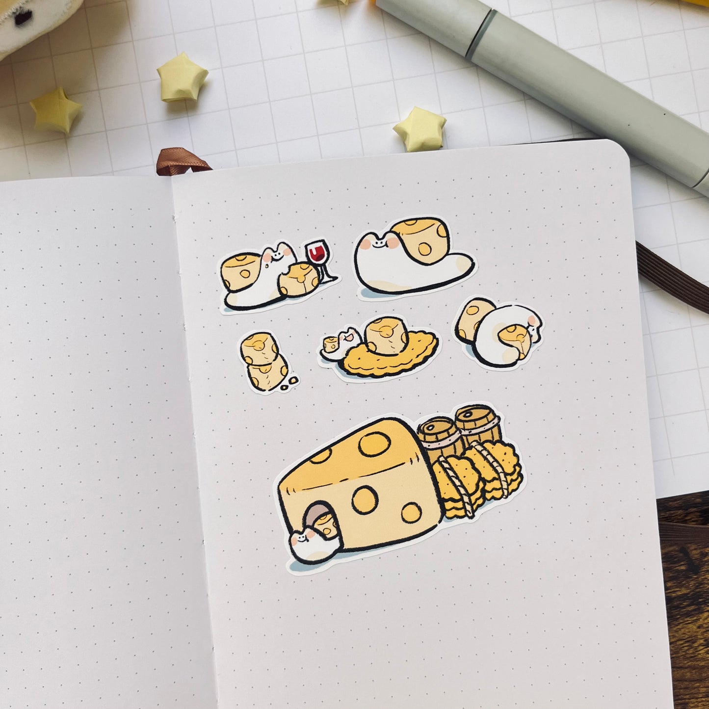 Cheese Snail Sticker Sheet