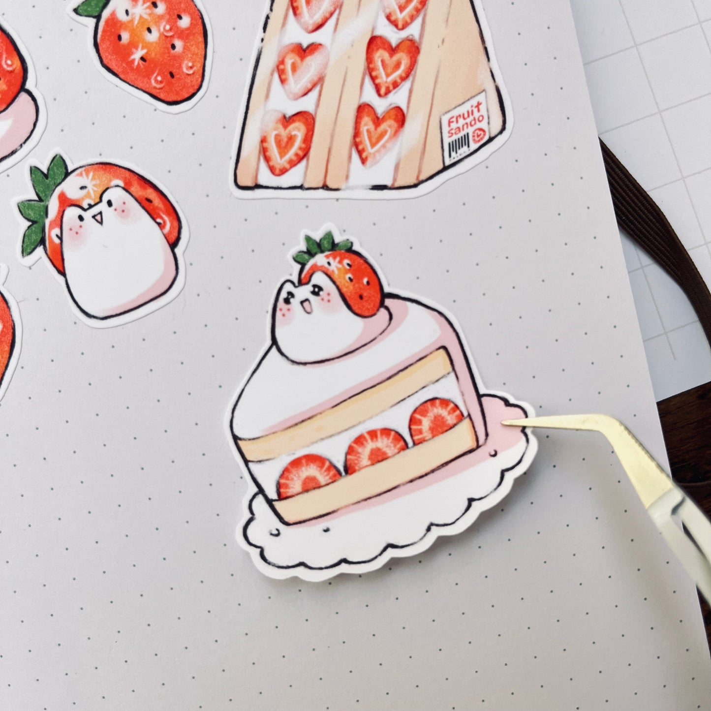 Strawberry Snail Sticker Sheet