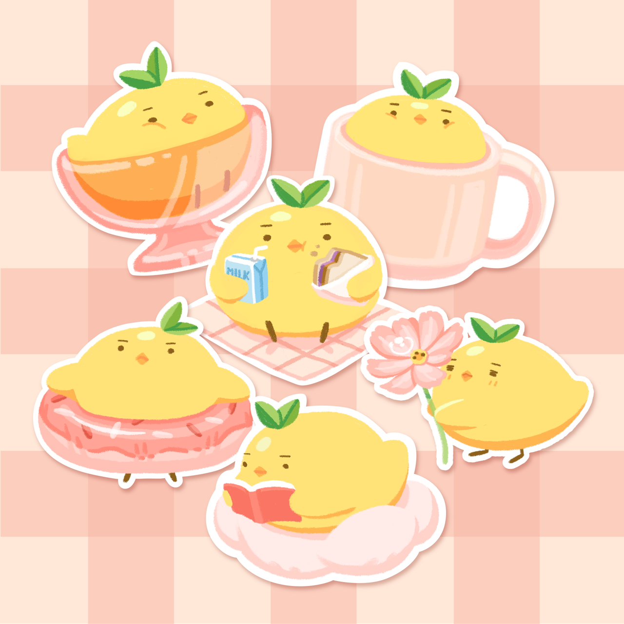 mango's favorite things stickers🐥🥭✨