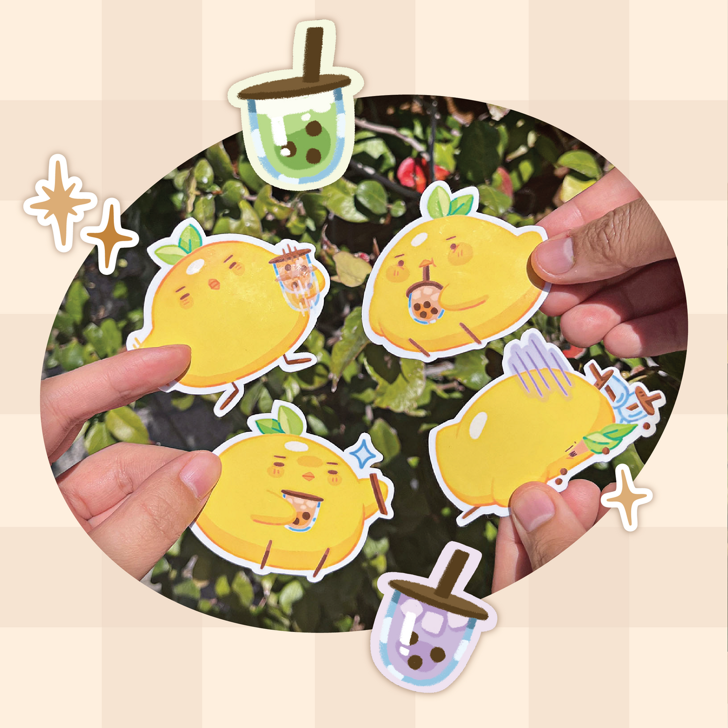 Mango: bubble tea love stickers🐥🥭🧋✨