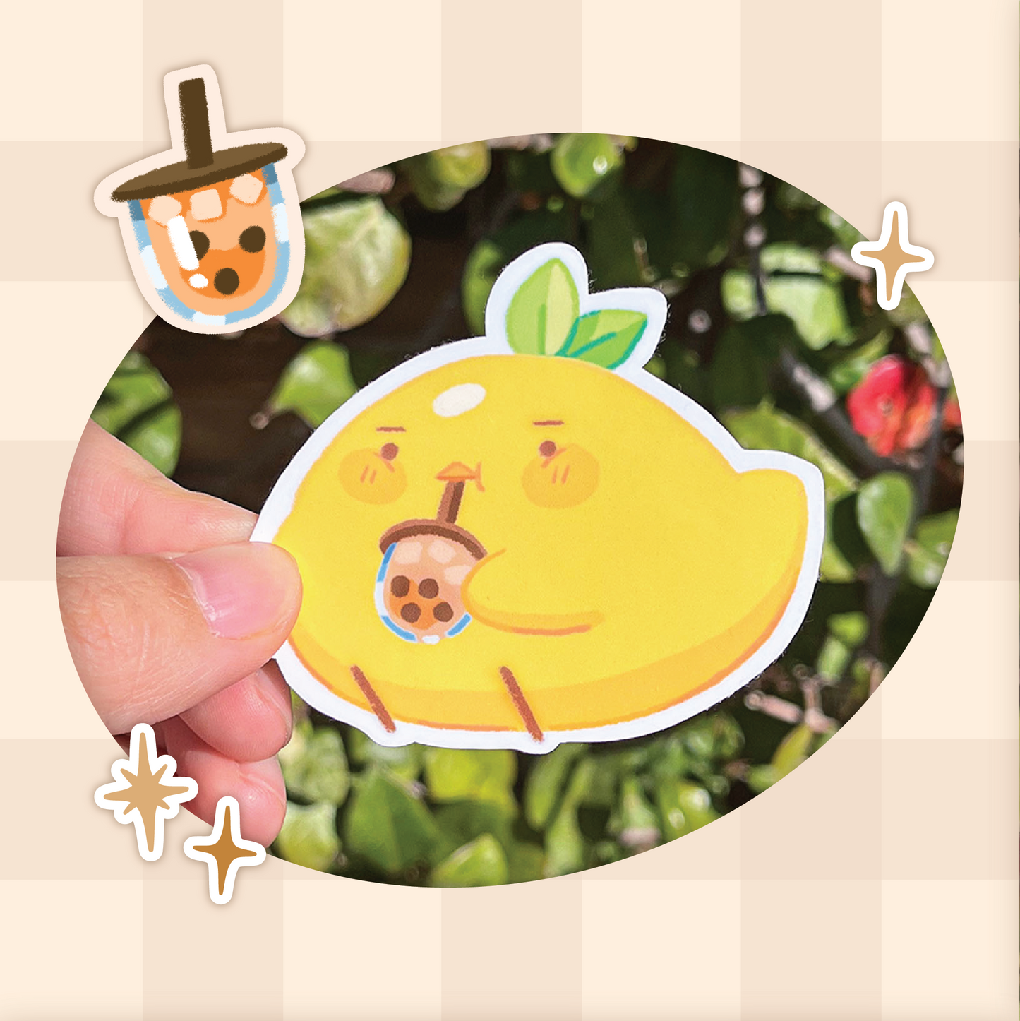 Mango: bubble tea love stickers🐥🥭🧋✨