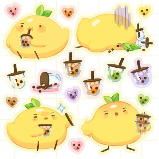 Mango: bubble tea love sticker sheets🐥🥭🧋✨