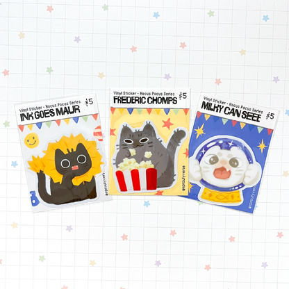 Hocus Pocus Kitty Circus Vinyl Stickers