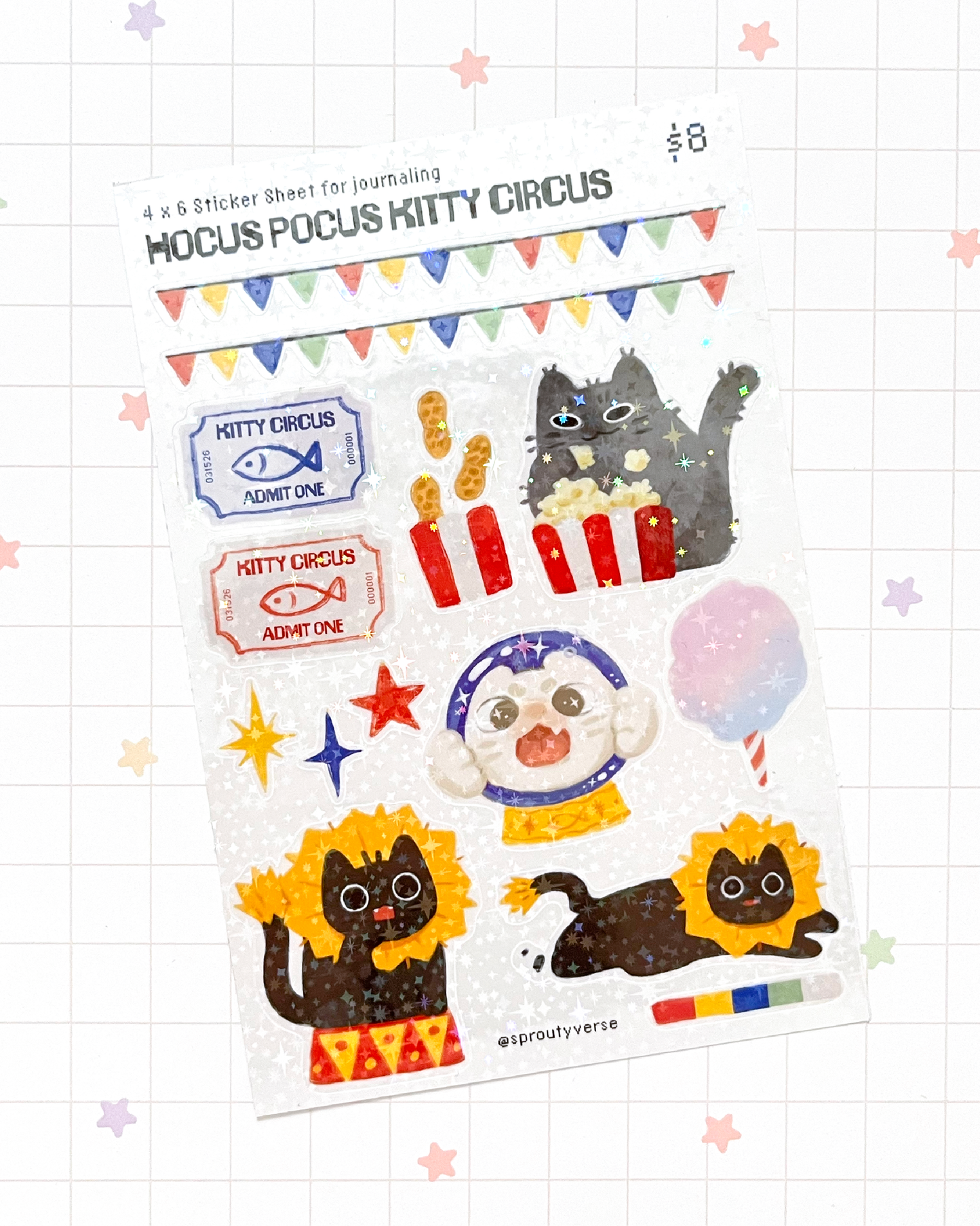 Hocus Pocus Kitty Circus Sticker Sheet