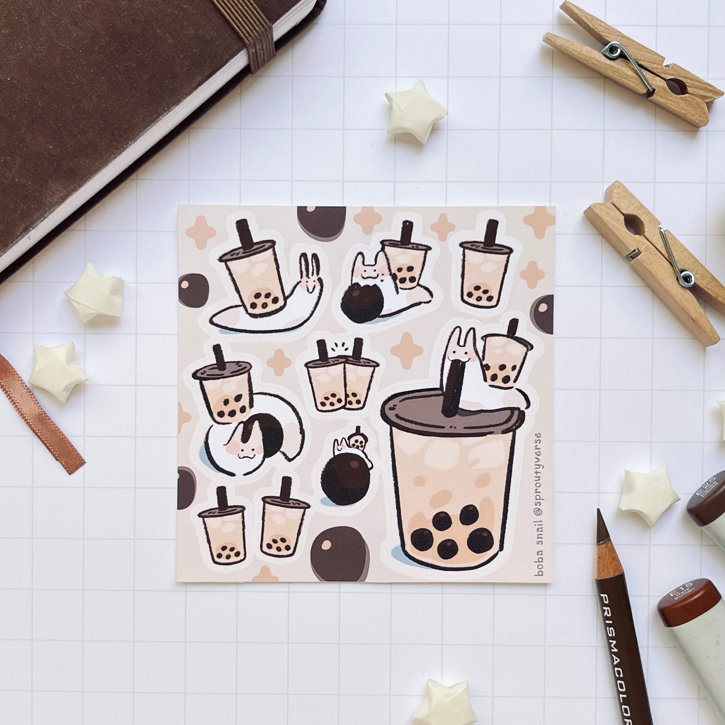 Boba Snail Sticker Sheet