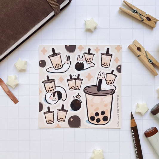 Boba Snail Sticker Sheet