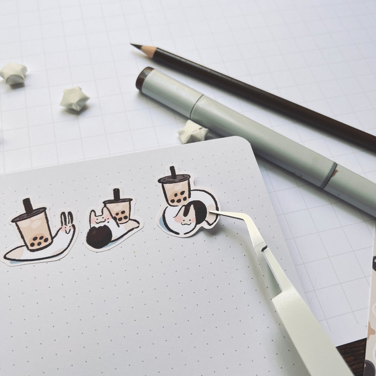 Boba Snail Sticker Sheet