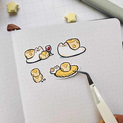 Cheese Snail Sticker Sheet