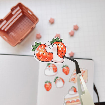 Strawberry Snail Sticker Sheet