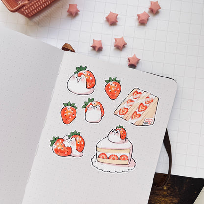 Strawberry Snail Sticker Sheet