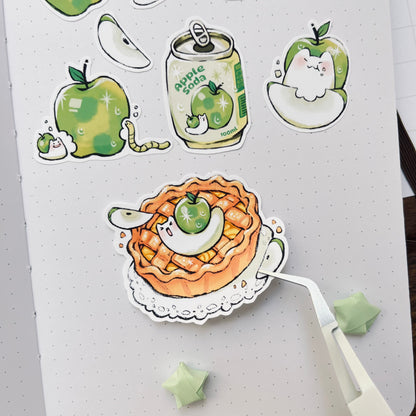 Green Apple Snail Sticker Sheet