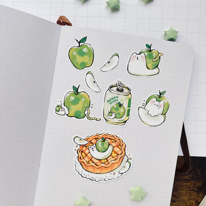 Green Apple Snail Sticker Sheet