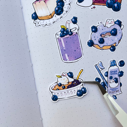 Blueberry Snail Sticker Sheet