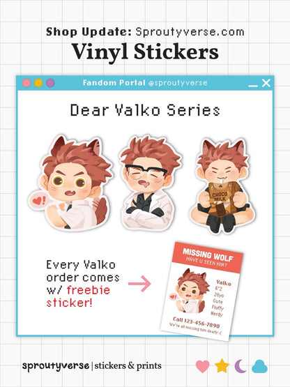 Dear Valko Vinyl Stickers