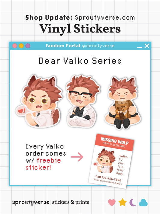 Dear Valko Vinyl Stickers