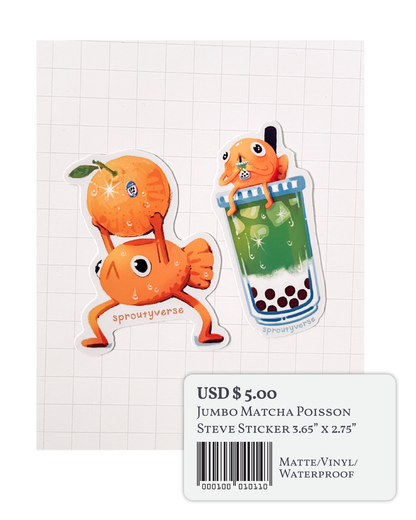 Jumbo Poisson Steve Stickers