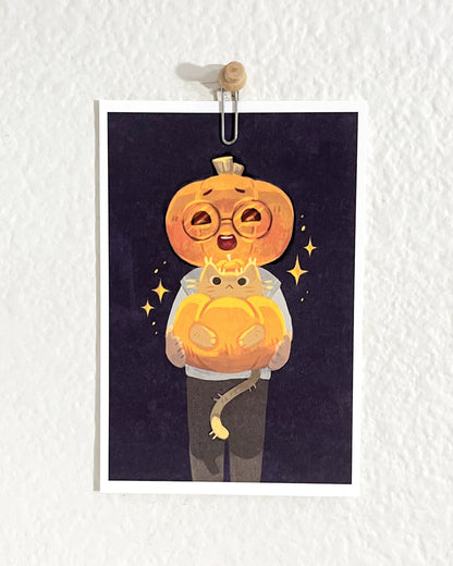 "Happy Halloween from..." - 4x6 Art Print
