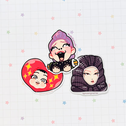 Huntrix + Bobby Vinyl Stickers