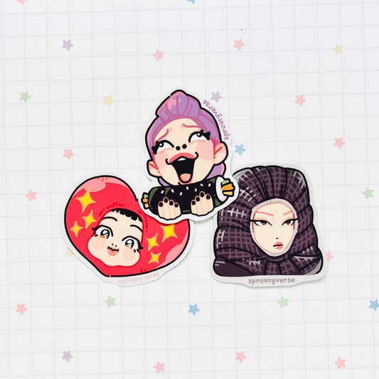 Huntrix + Bobby Vinyl Stickers