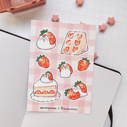 Strawberry Snail Sticker Sheet
