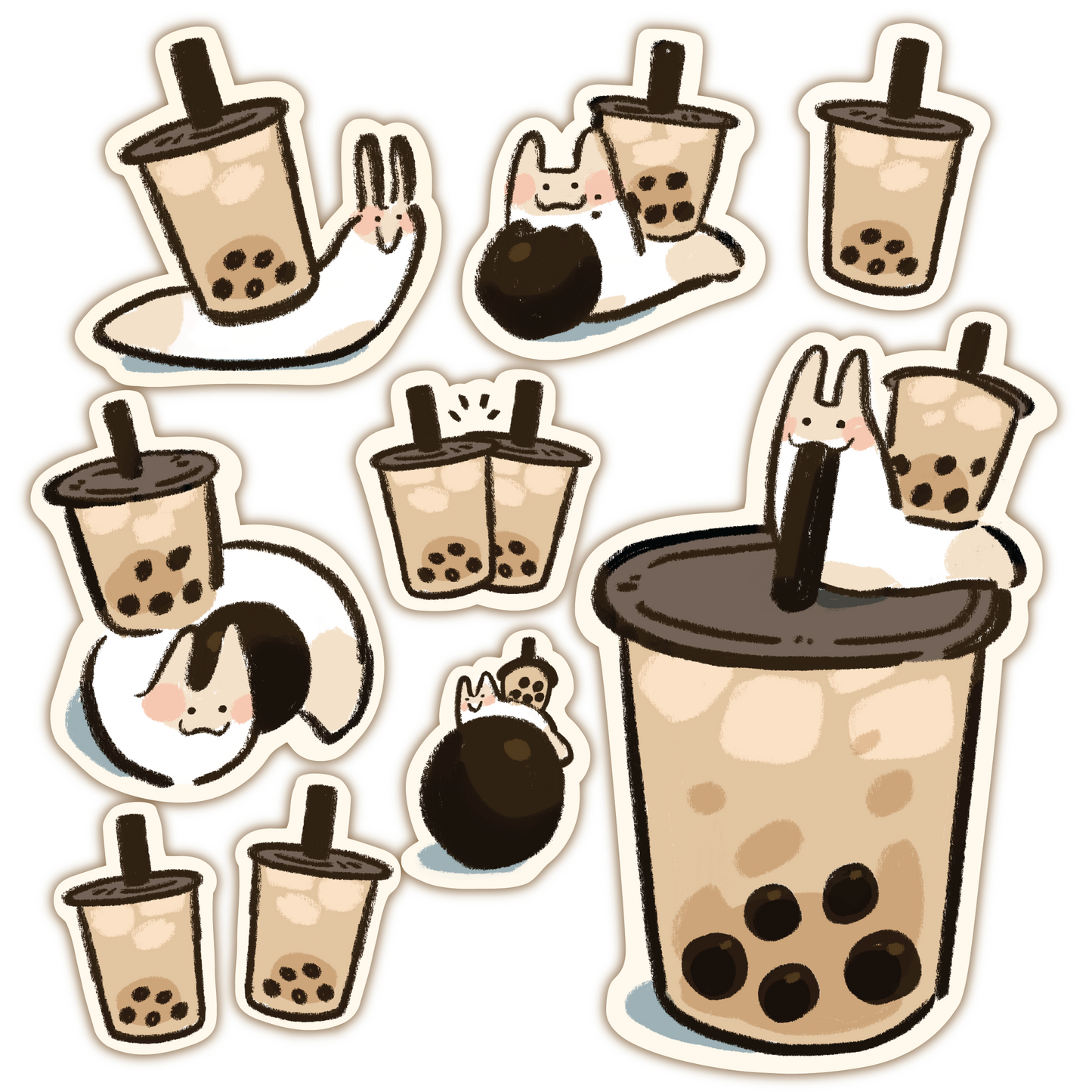 Boba Snail Sticker Sheet 🐌🧋✨